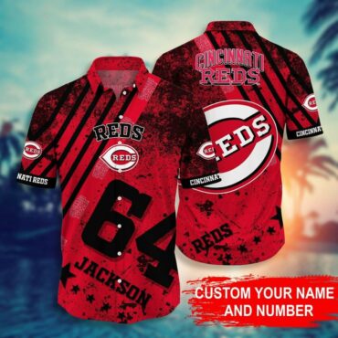 Cincinnati Reds Custom Star Power Hawaiian Shirt Unisex T-shirt, Sweatshirt, Hoodie, Long Sleeve Tee - T-Shirt, Sweatshirt, Hoodie