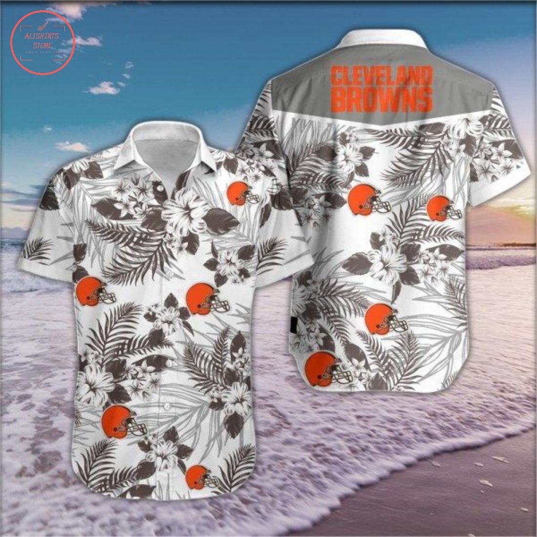 Cleveland Browns Floral Design Hawaiian Shirt Look Unisex T-shirt, Sweatshirt, Hoodie, Long Sleeve Tee - T-Shirt, Sweatshirt, Hoodie