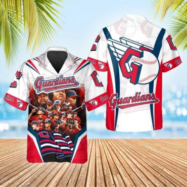 Cleveland Guardians Team Collage Hawaiian Shirt Unisex T-shirt, Sweatshirt, Hoodie, Long Sleeve Tee - T-Shirt, Sweatshirt, Hoodie