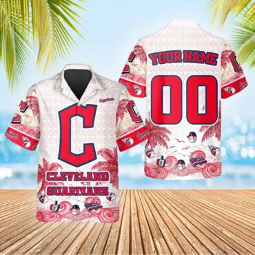 Cleveland Guardians Tropical Wave Hawaiian Shirt Unisex T-shirt, Sweatshirt, Hoodie, Long Sleeve Tee - T-Shirt, Sweatshirt, Hoodie