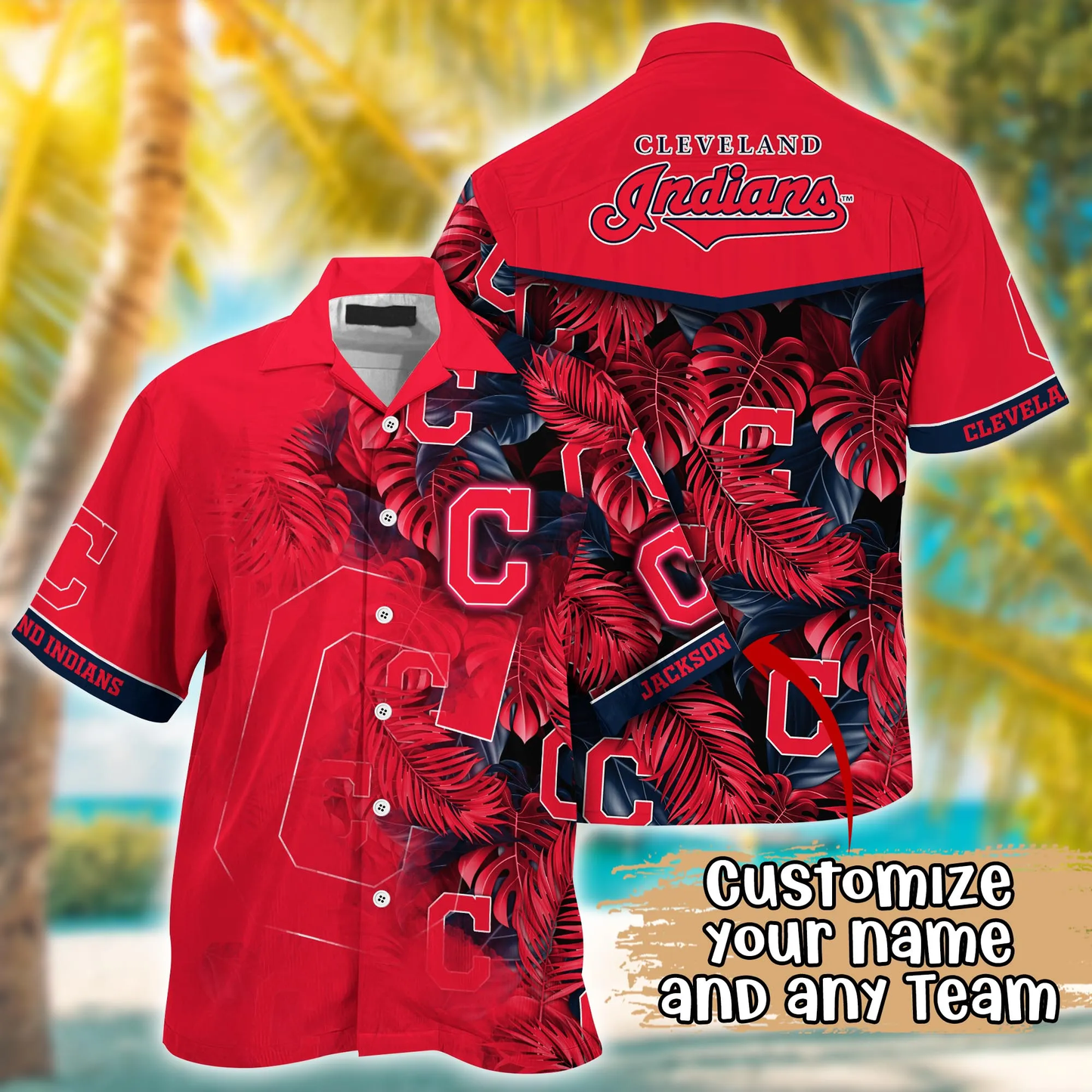 Cleveland Indians MLB Summer Hawaii Shirt And Tshirt Custom Aloha Shirt Unisex T-shirt, Sweatshirt, Hoodie, Long Sleeve Tee - T-Shirt, Sweatshirt, Hoodie