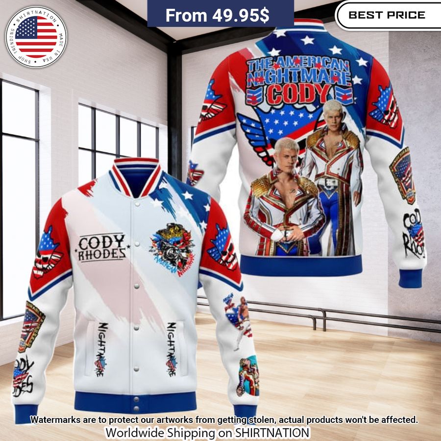 Cody Rhodes The American Nightmare Baseball Jacket Unisex T-shirt, Sweatshirt, Hoodie, Long Sleeve Tee - T-Shirt, Sweatshirt, Hoodie