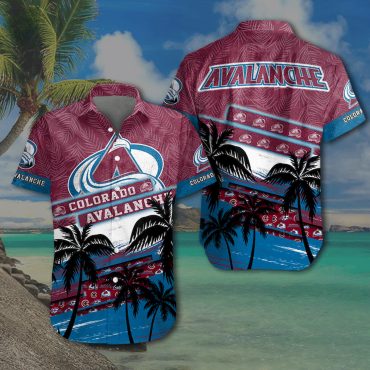 Colorado Avalanche Tropical Wave Hawaiian Shirt Unisex T-shirt, Sweatshirt, Hoodie, Long Sleeve Tee - T-Shirt, Sweatshirt, Hoodie