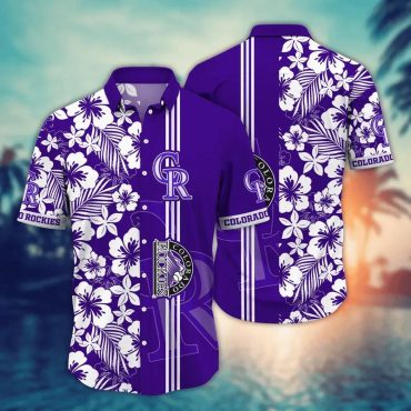 Colorado Rockies Classic Hibiscus Hawaiian Shirt Unisex T-shirt, Sweatshirt, Hoodie, Long Sleeve Tee - T-Shirt, Sweatshirt, Hoodie