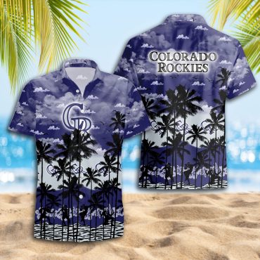 Colorado Rockies Cloudy Shoreline Hawaiian Shirt Unisex T-shirt, Sweatshirt, Hoodie, Long Sleeve Tee - T-Shirt, Sweatshirt, Hoodie