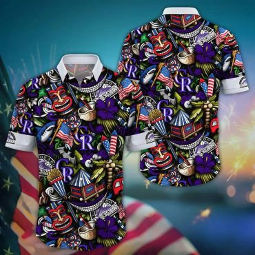 Colorado Rockies Tiki Celebration Hawaiian Shirt Unisex T-shirt, Sweatshirt, Hoodie, Long Sleeve Tee - T-Shirt, Sweatshirt, Hoodie