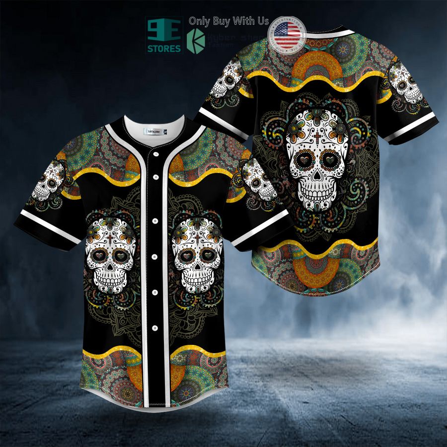 BEST Colorful Mandala Tattoo Sugar Skull Baseball Shirt Unisex T-shirt, Sweatshirt, Hoodie, Long Sleeve Tee - T-Shirt, Sweatshirt, Hoodie
