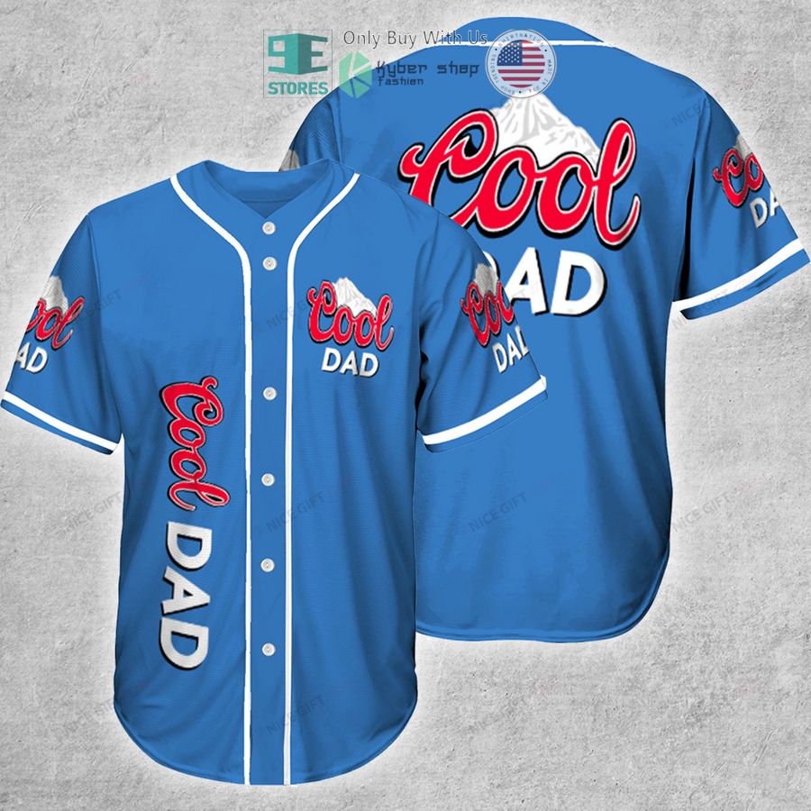 BEST Cool Dad logo blue Baseball Jersey Unisex T-shirt, Sweatshirt, Hoodie, Long Sleeve Tee - T-Shirt, Sweatshirt, Hoodie