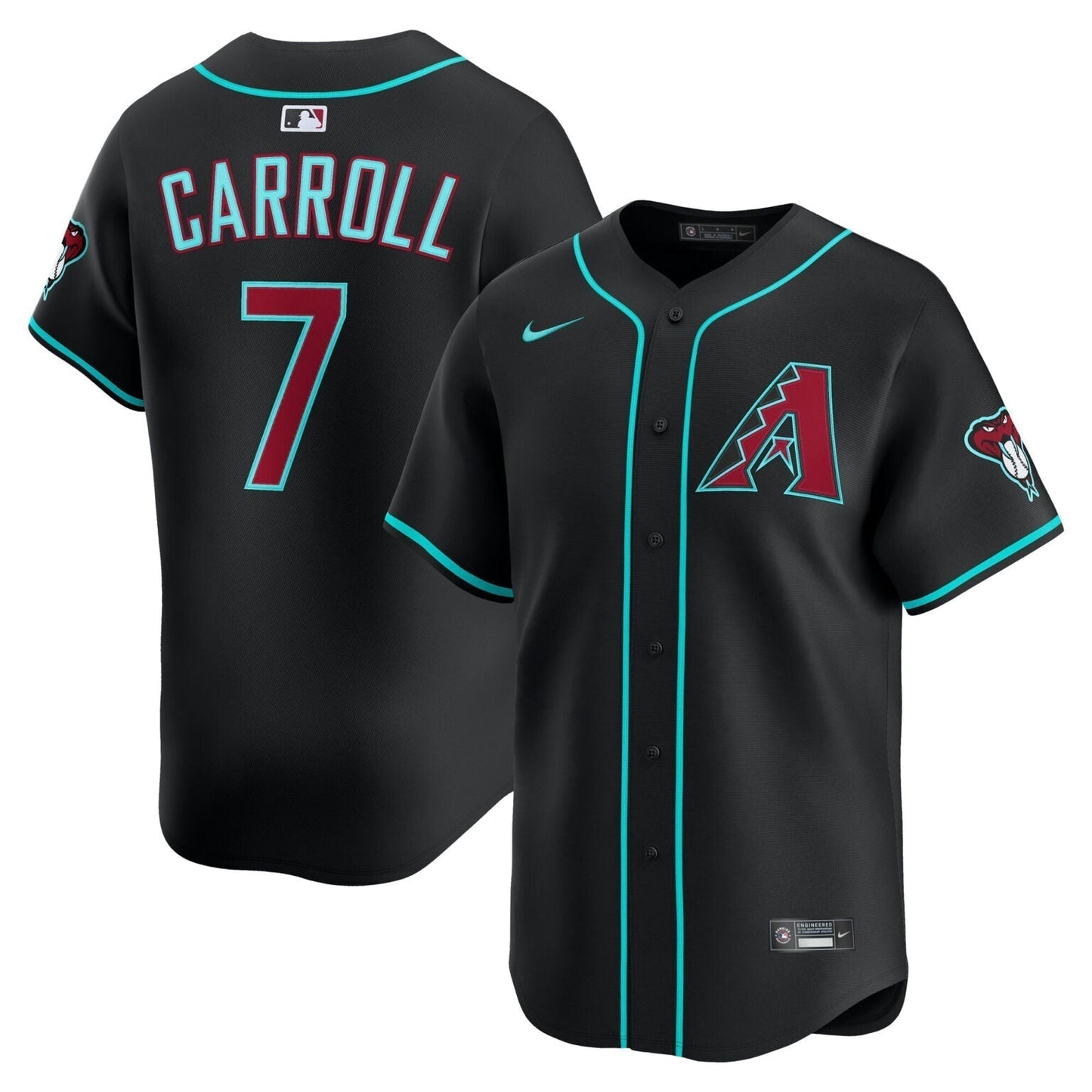 Corbin Carroll Arizona Diamondbacks Alternate Limited Jersey Black baseball jersey product view 1