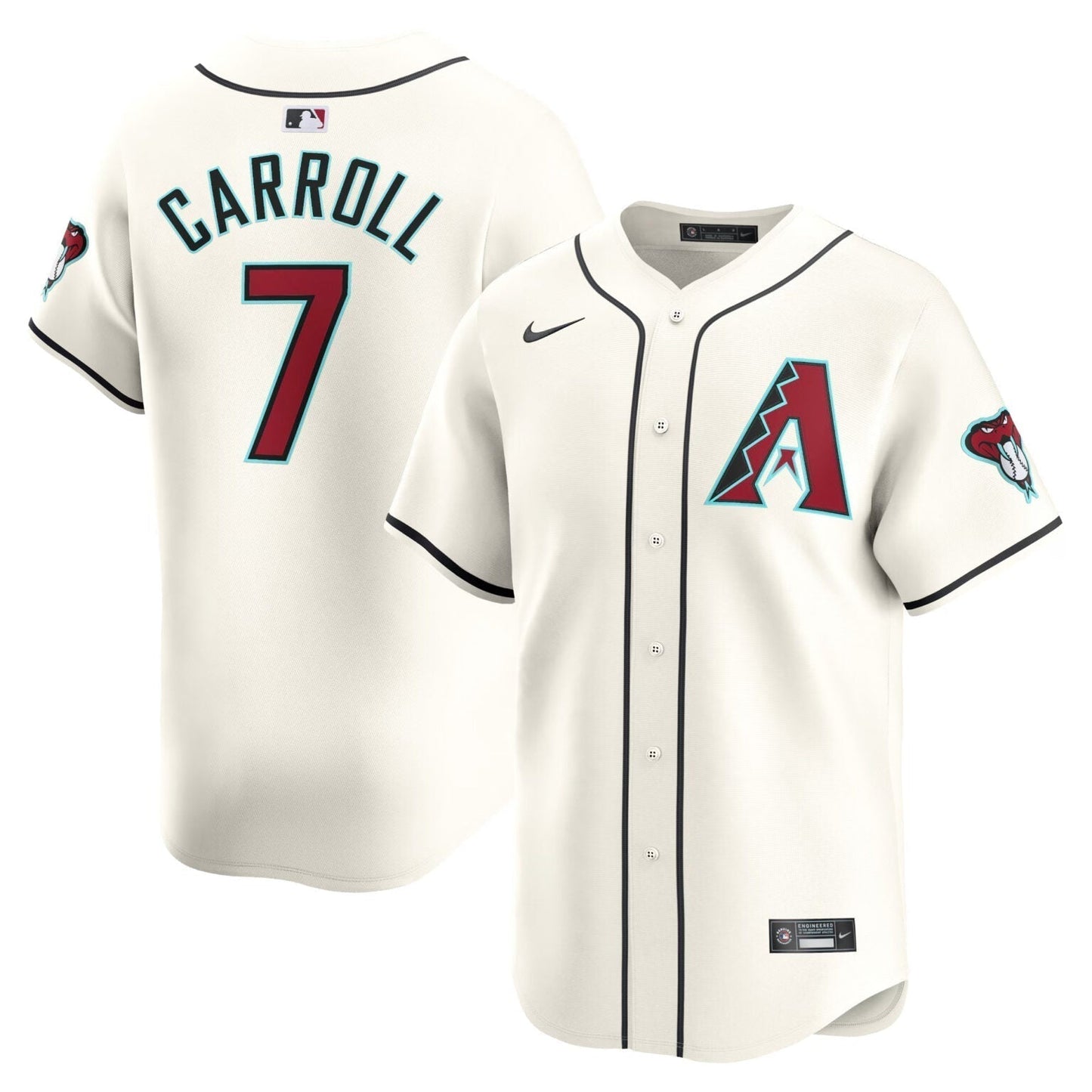 Corbin Carroll Arizona Diamondbacks Home Limited Jersey Cream baseball jersey product view 1