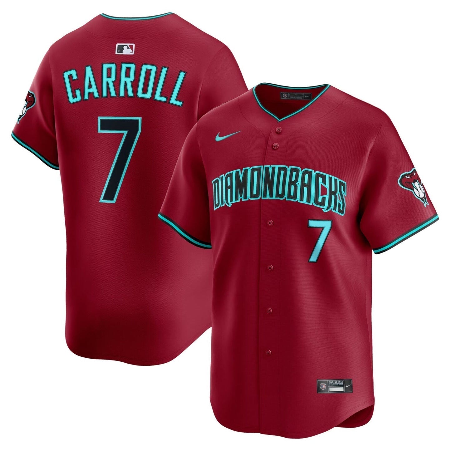 Corbin Carroll Arizona Diamondbacks Alternate Limited Jersey Red baseball jersey product view 1