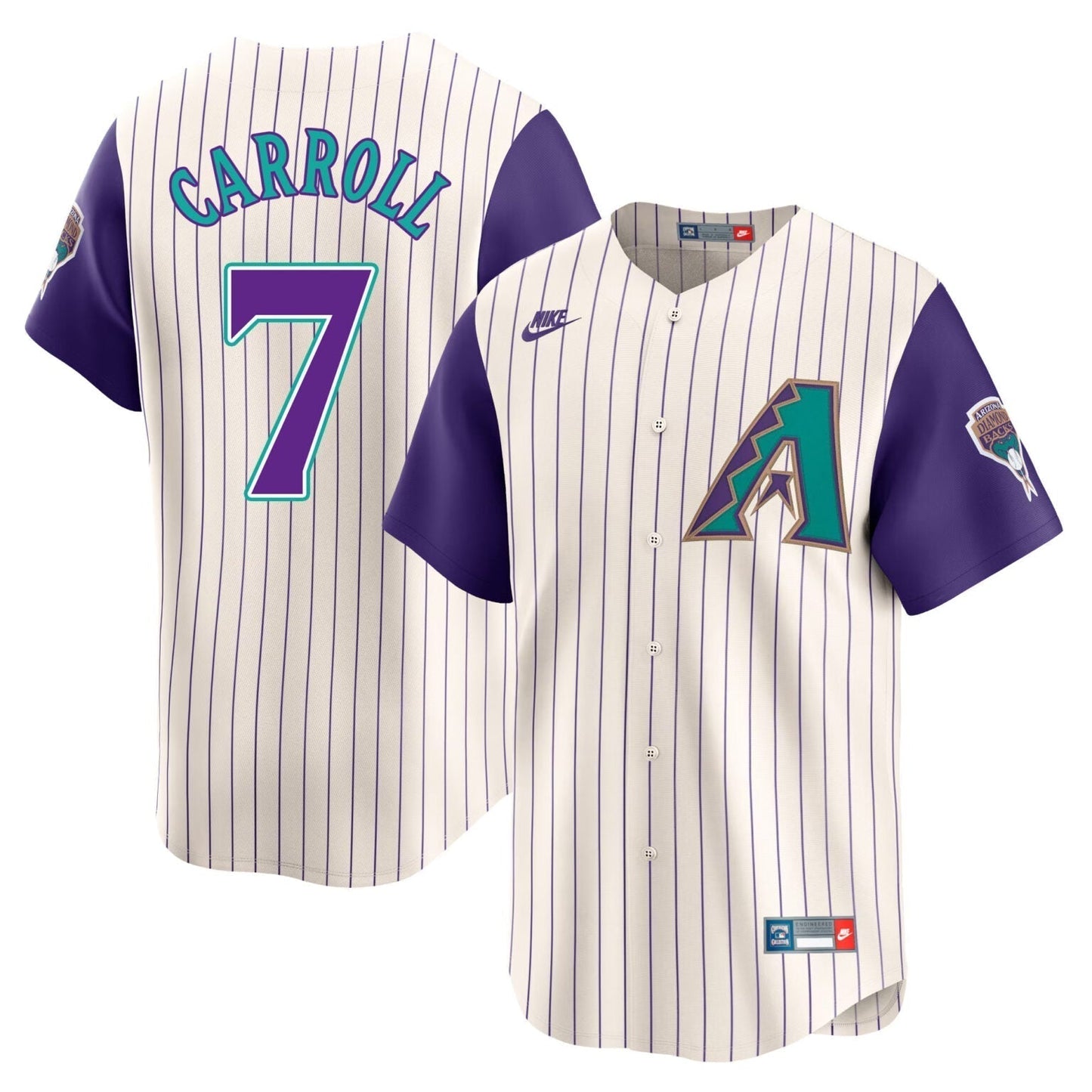Corbin Carroll Arizona Diamondbacks Cooperstown Jersey Ivory baseball jersey product view 1