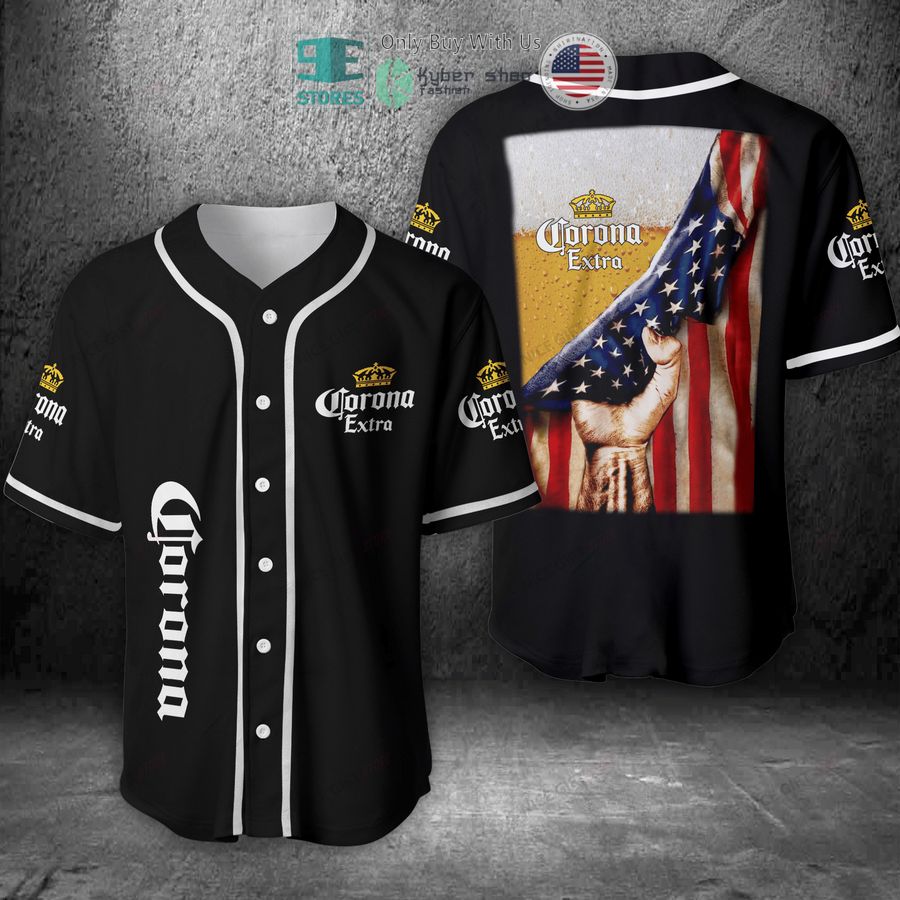 BEST Corona Extra Beer United States Flag Baseball Jersey Unisex T-shirt, Sweatshirt, Hoodie, Long Sleeve Tee - T-Shirt, Sweatshirt, Hoodie