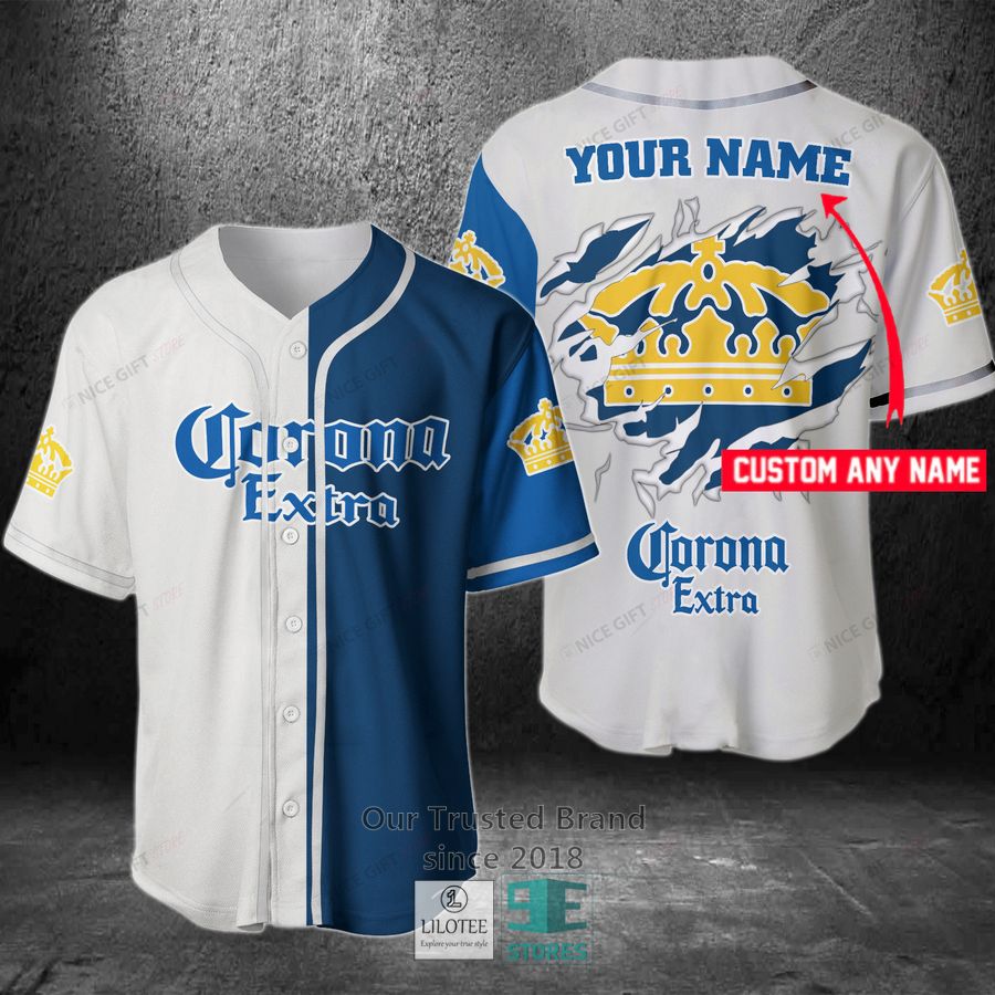 Corona Extra Your Name Baseball Jersey Unisex T-shirt, Sweatshirt, Hoodie, Long Sleeve Tee - T-Shirt, Sweatshirt, Hoodie