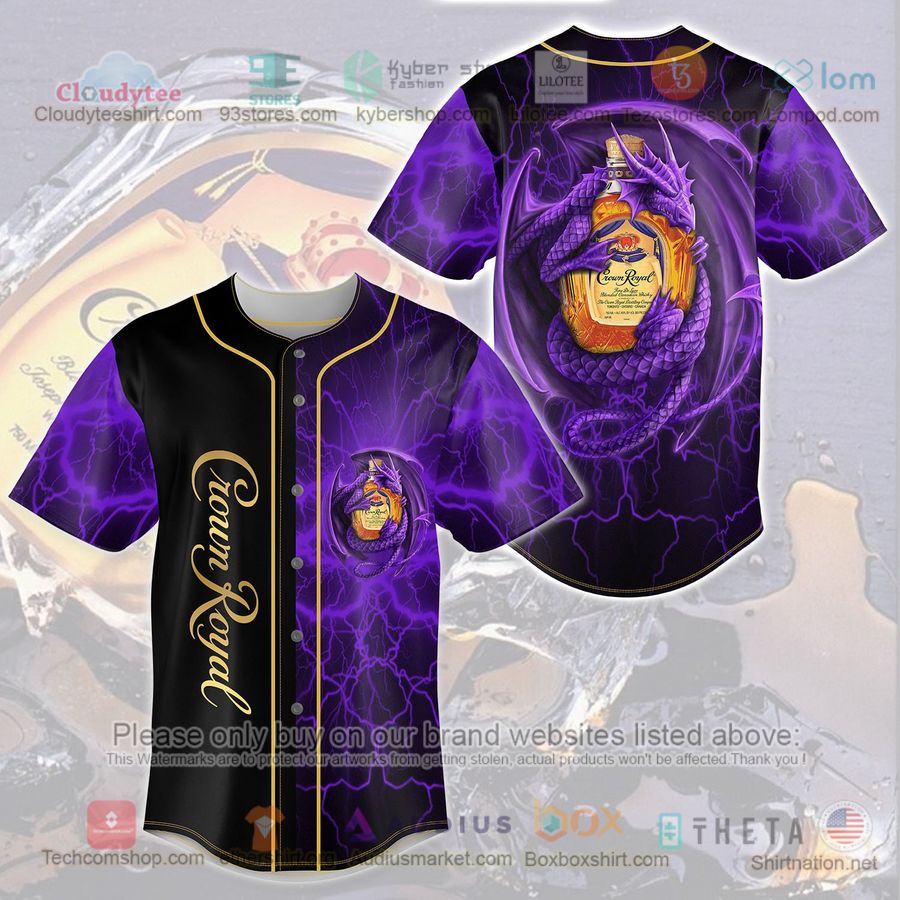 HOT Crown Royal Dragon black purple Baseball Jersey Shirt Unisex T-shirt, Sweatshirt, Hoodie, Long Sleeve Tee - T-Shirt, Sweatshirt, Hoodie