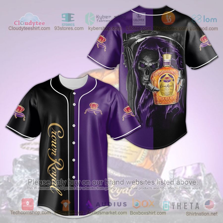 HOT Crown Royal Grim Reaper black purple Baseball Jersey Shirt Unisex T-shirt, Sweatshirt, Hoodie, Long Sleeve Tee - T-Shirt, Sweatshirt, Hoodie
