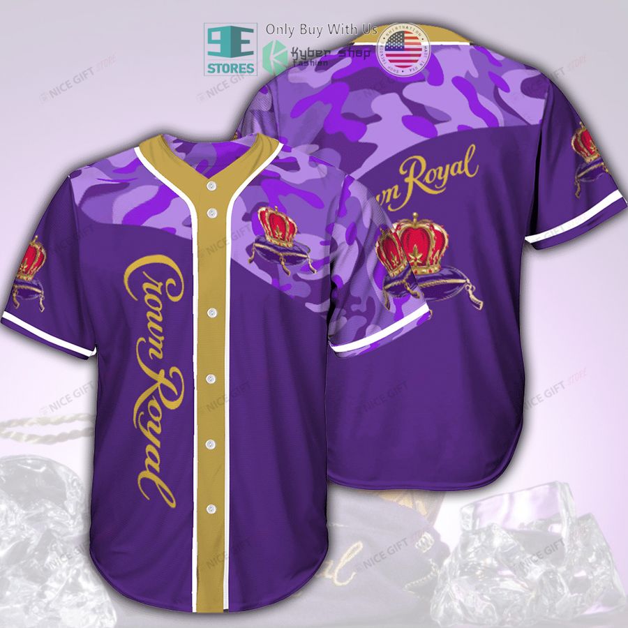 BEST Crown Royal logo purple camo Baseball Jersey Unisex T-shirt, Sweatshirt, Hoodie, Long Sleeve Tee - T-Shirt, Sweatshirt, Hoodie
