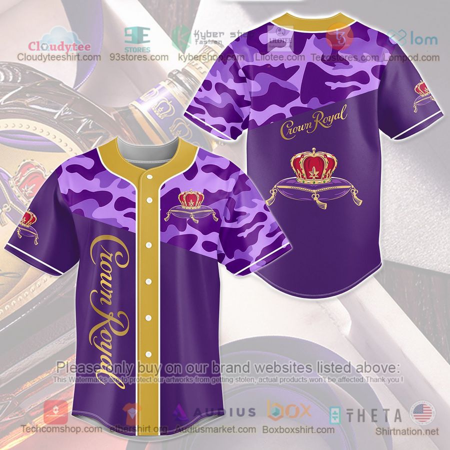HOT Crown Royal purple camo Baseball Jersey Shirt Unisex T-shirt, Sweatshirt, Hoodie, Long Sleeve Tee - T-Shirt, Sweatshirt, Hoodie