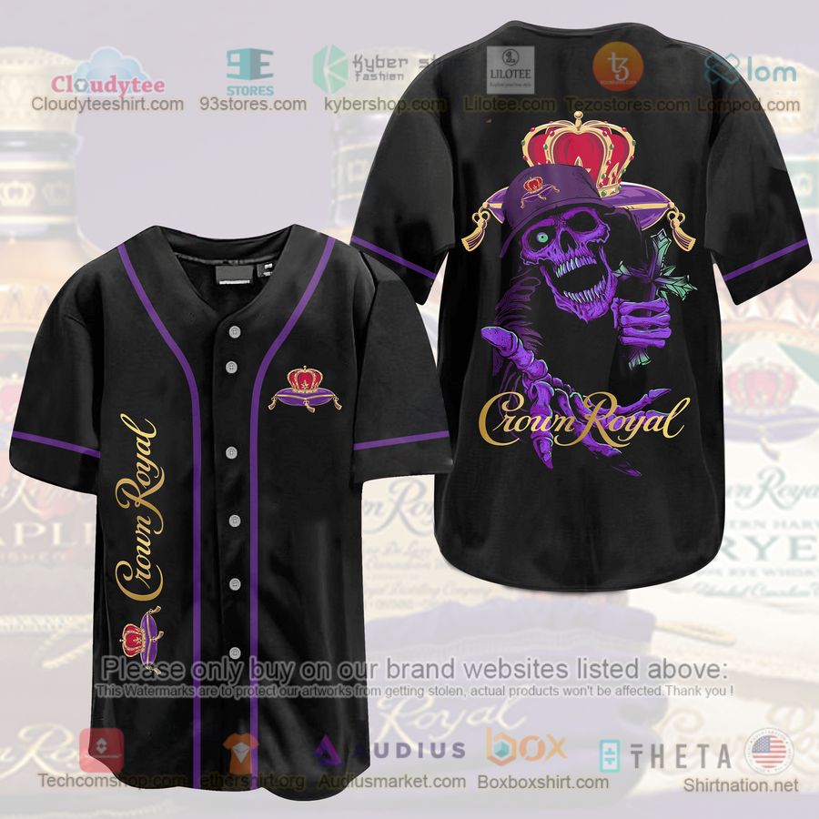 HOT Crown Royal Skeleton black Baseball Jersey Shirt Unisex T-shirt, Sweatshirt, Hoodie, Long Sleeve Tee - T-Shirt, Sweatshirt, Hoodie