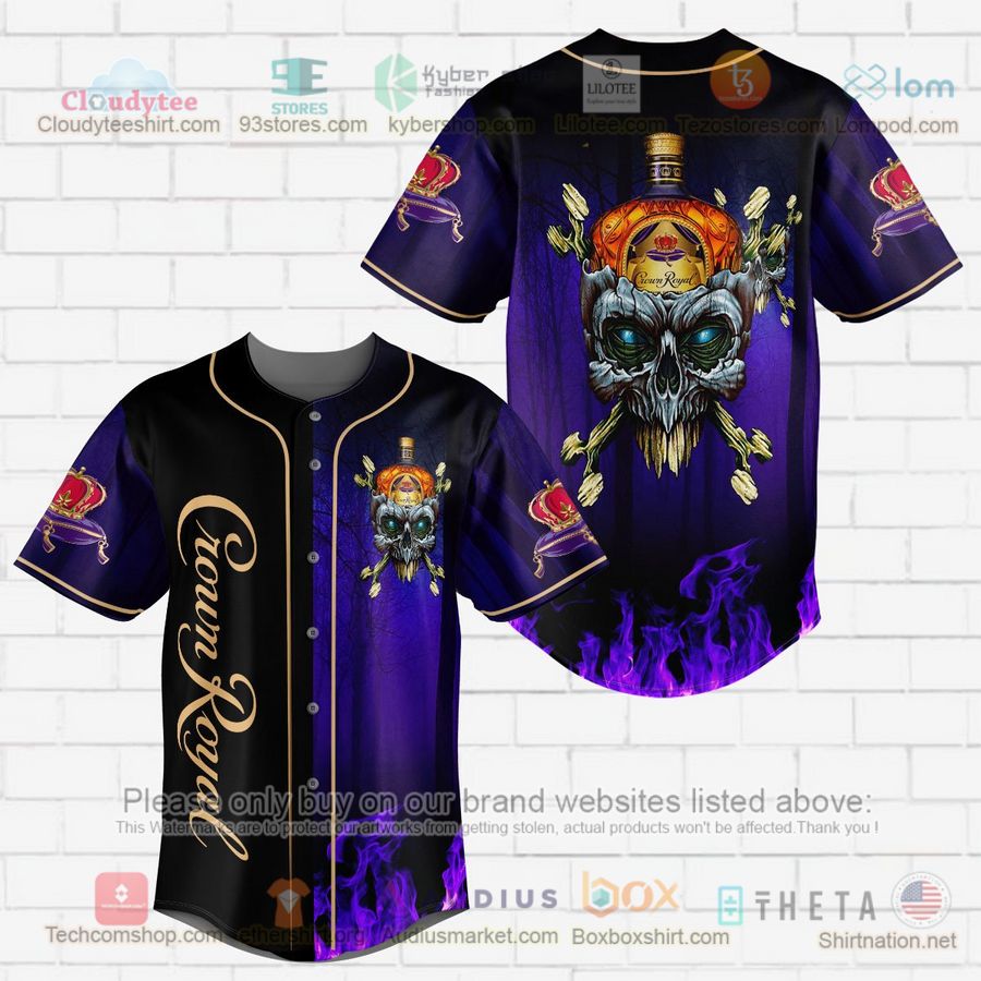 HOT Crown Royal skull head Purple Baseball Jersey Shirt Unisex T-shirt, Sweatshirt, Hoodie, Long Sleeve Tee - T-Shirt, Sweatshirt, Hoodie