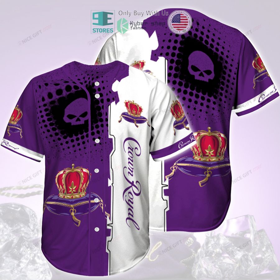 BEST Crown Royal Skull white purple Baseball Jersey Unisex T-shirt, Sweatshirt, Hoodie, Long Sleeve Tee - T-Shirt, Sweatshirt, Hoodie
