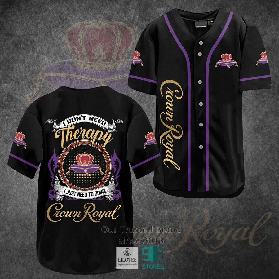 Crown Royal Therapy Baseball Jersey Unisex T-shirt, Sweatshirt, Hoodie, Long Sleeve Tee - T-Shirt, Sweatshirt, Hoodie