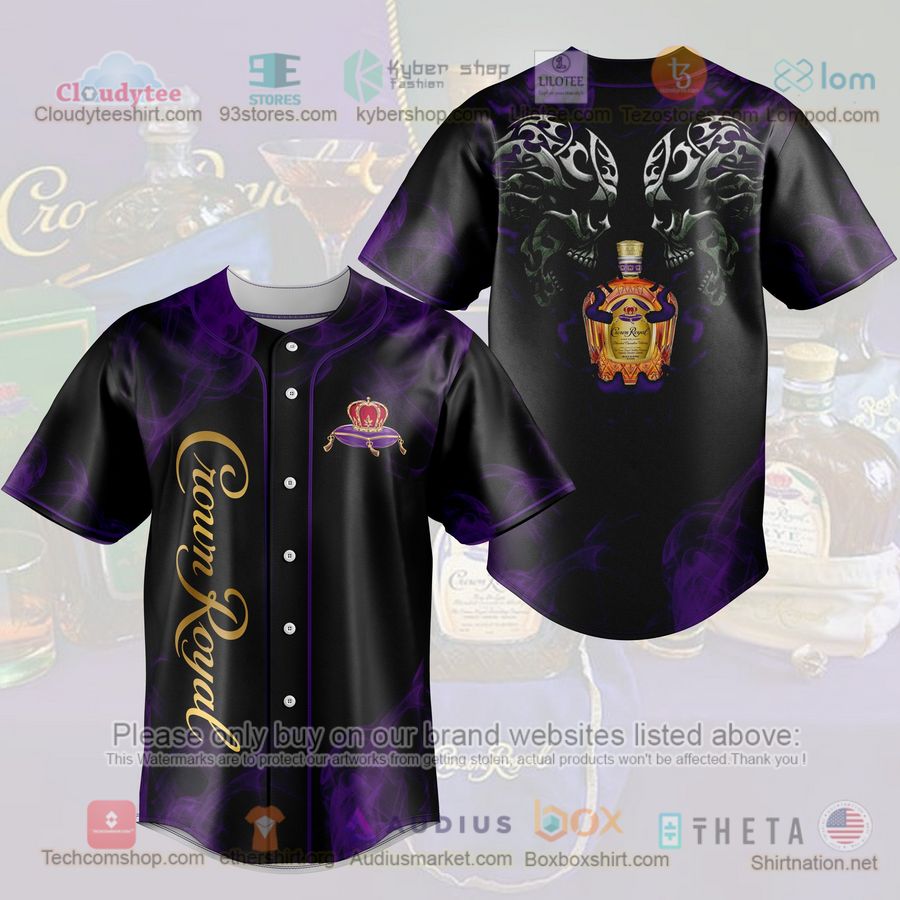 HOT Crown Royal Two Skull Baseball Jersey Shirt Unisex T-shirt, Sweatshirt, Hoodie, Long Sleeve Tee - T-Shirt, Sweatshirt, Hoodie