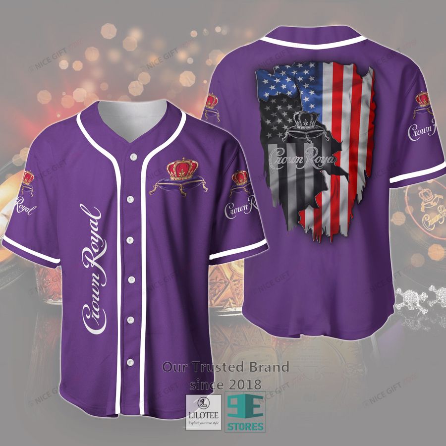 Crown Royal US flag purple Baseball Jersey Unisex T-shirt, Sweatshirt, Hoodie, Long Sleeve Tee - T-Shirt, Sweatshirt, Hoodie