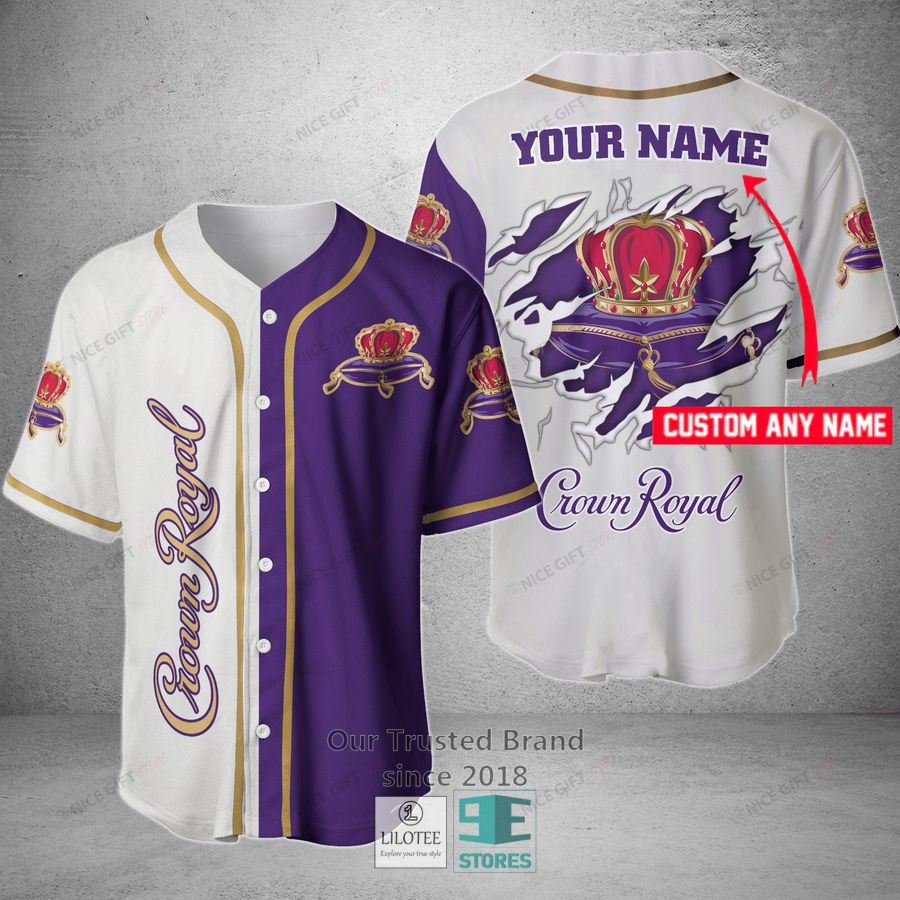 Crown Royal Your Name Purple White Baseball Jersey Unisex T-shirt, Sweatshirt, Hoodie, Long Sleeve Tee - T-Shirt, Sweatshirt, Hoodie