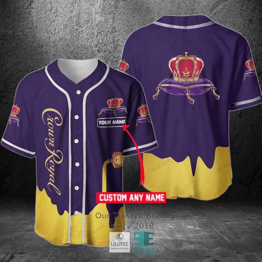 Crown Royal Your Name Purple yellow Baseball Jersey Unisex T-shirt, Sweatshirt, Hoodie, Long Sleeve Tee - T-Shirt, Sweatshirt, Hoodie