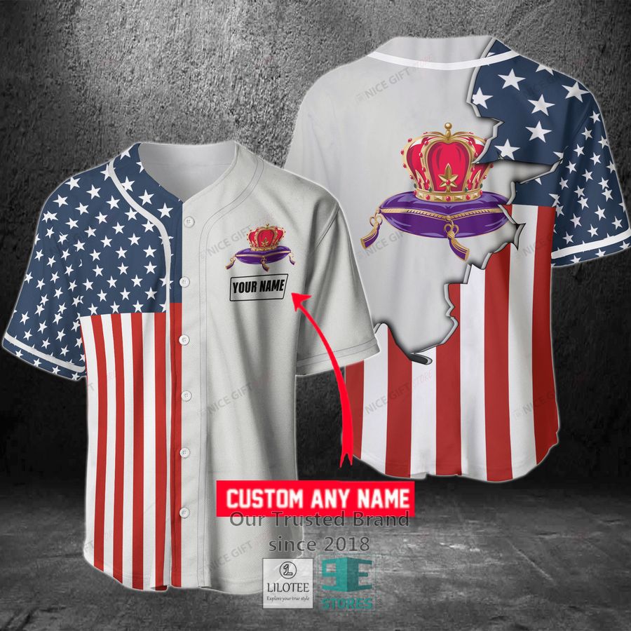 Crown Royal Your Name US Flag Baseball Jersey Unisex T-shirt, Sweatshirt, Hoodie, Long Sleeve Tee - T-Shirt, Sweatshirt, Hoodie