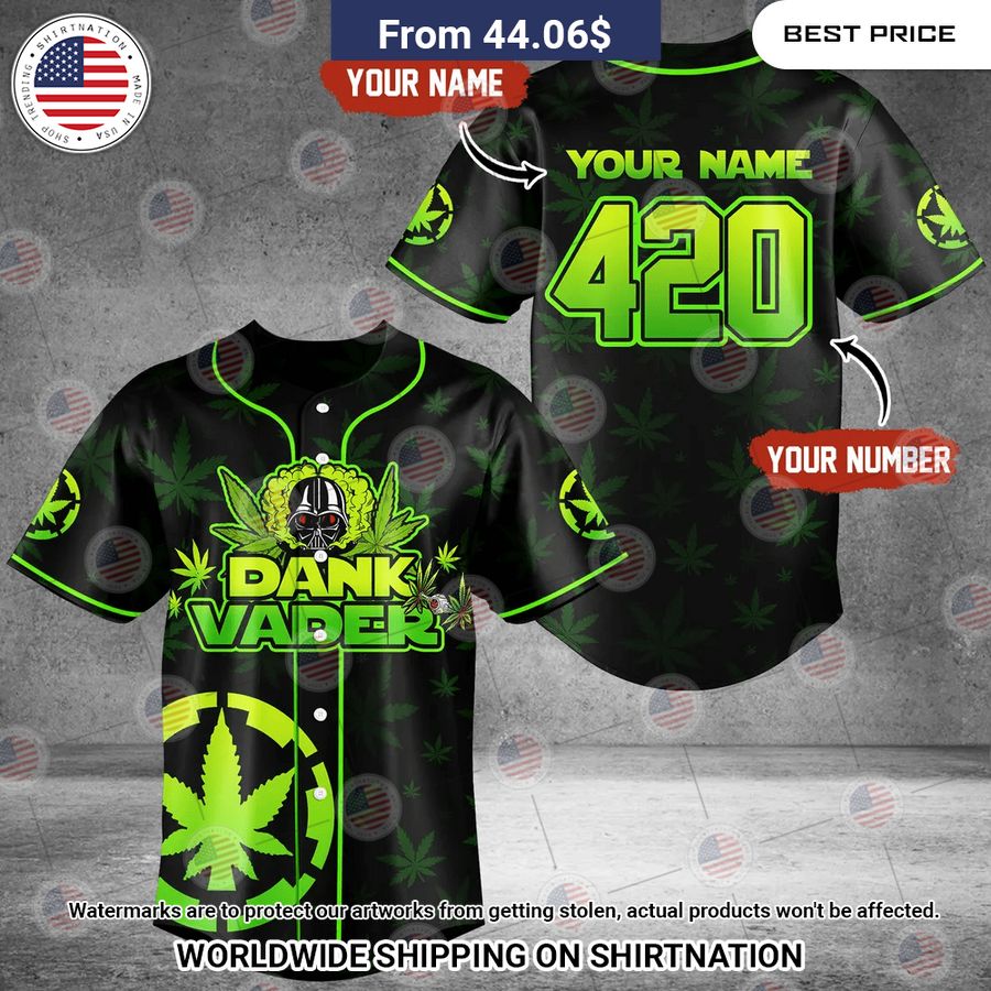 Custom Dankvader 420 Baseball Jersey Unisex T-shirt, Sweatshirt, Hoodie, Long Sleeve Tee - T-Shirt, Sweatshirt, Hoodie