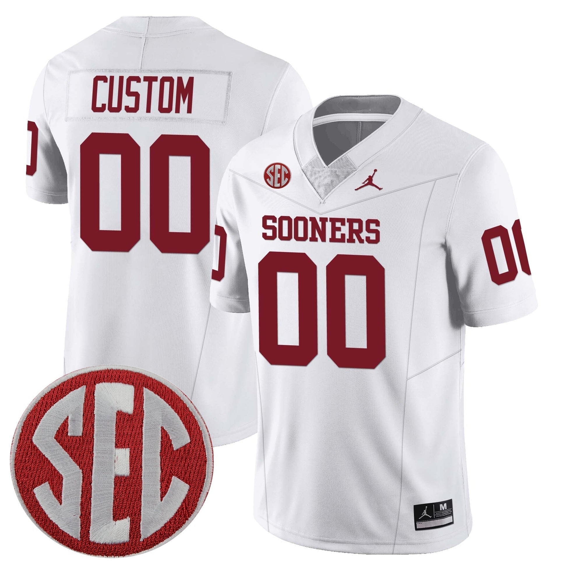 Custom Oklahoma Sooners Alumni Player Jersey - White sports jersey product view 1