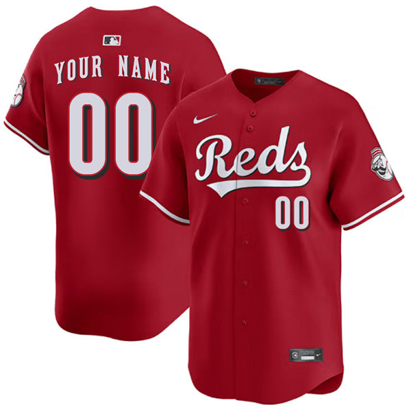 Custom Cincinnati Reds Alternate Jersey - Red baseball jersey product view 1