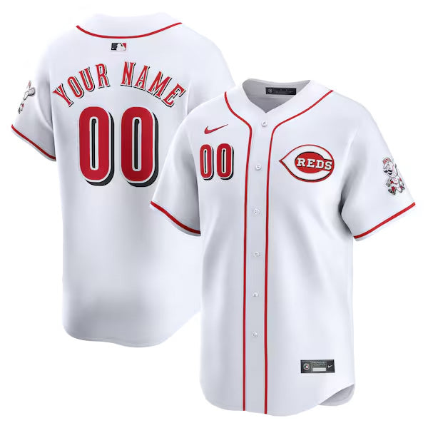 Custom Cincinnati Reds Home Jersey - White baseball jersey product view 1