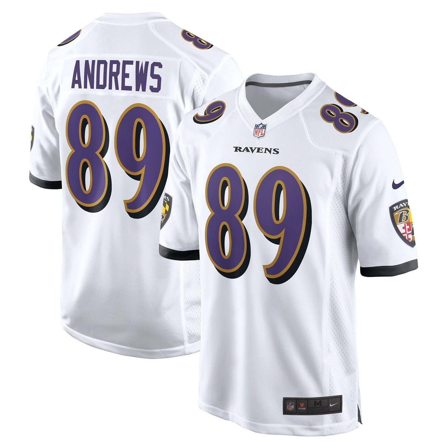 Mark Andrews Baltimore Ravens Game Jersey - White football jersey product view 1