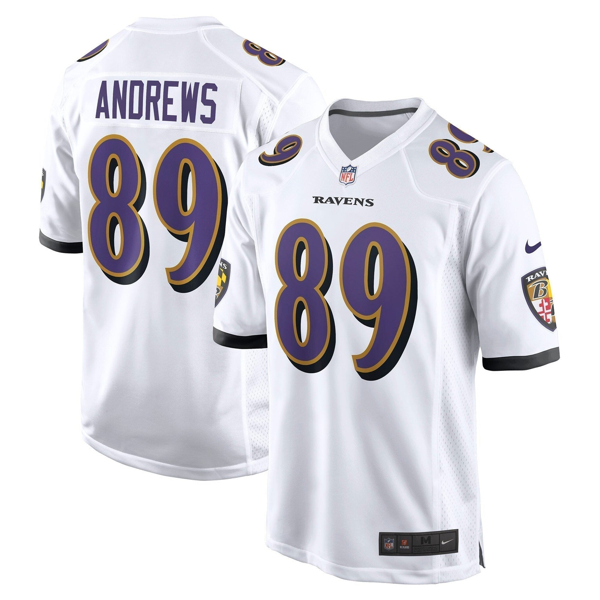 Mark Andrews Baltimore Ravens Game Jersey - White football jersey product view 1