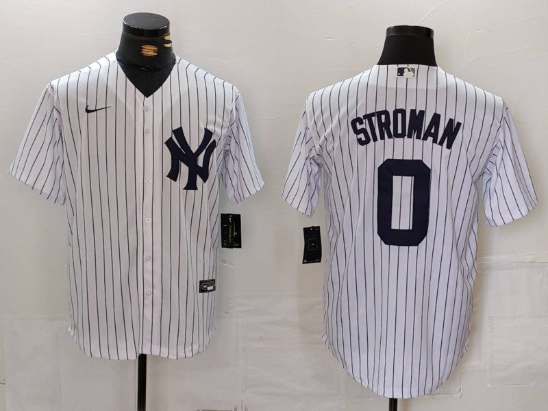 Men's New York Yankees Marcus Stroman #0 White Home Replica Player Jersey baseball jersey product view 1
