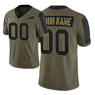 Custom1 Buffalo Bills Olive 2022 Salute To Service Limited Football Jerseys football jersey product view 1