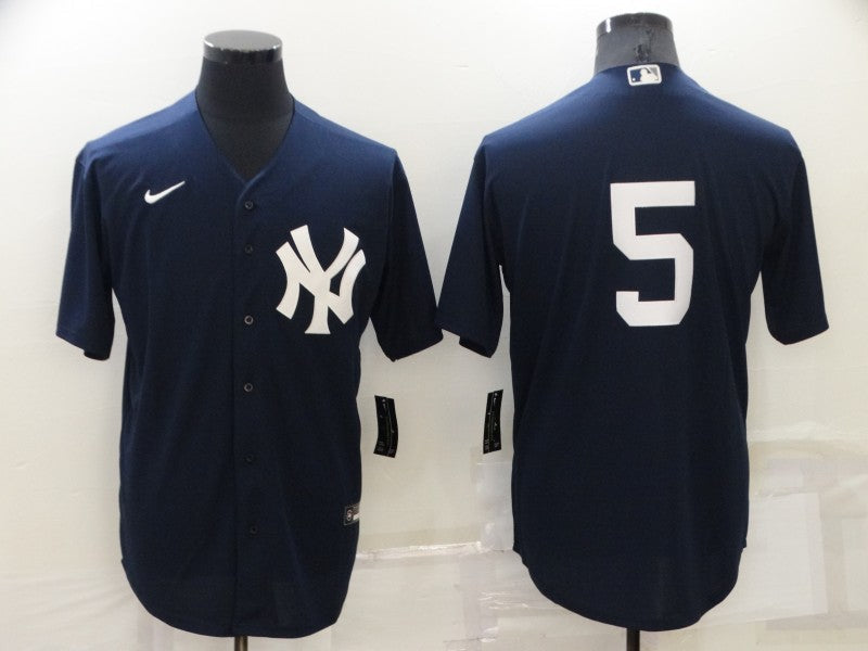 Men's New York Yankees Joe DiMaggio Navy Replica Player Name Jersey baseball jersey product view 1