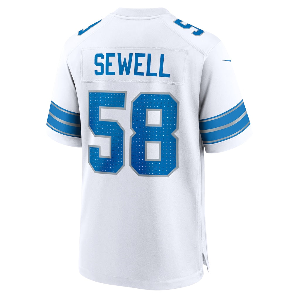 D.Lions #58 Penei Sewell White Game Jersey football jersey product view 1