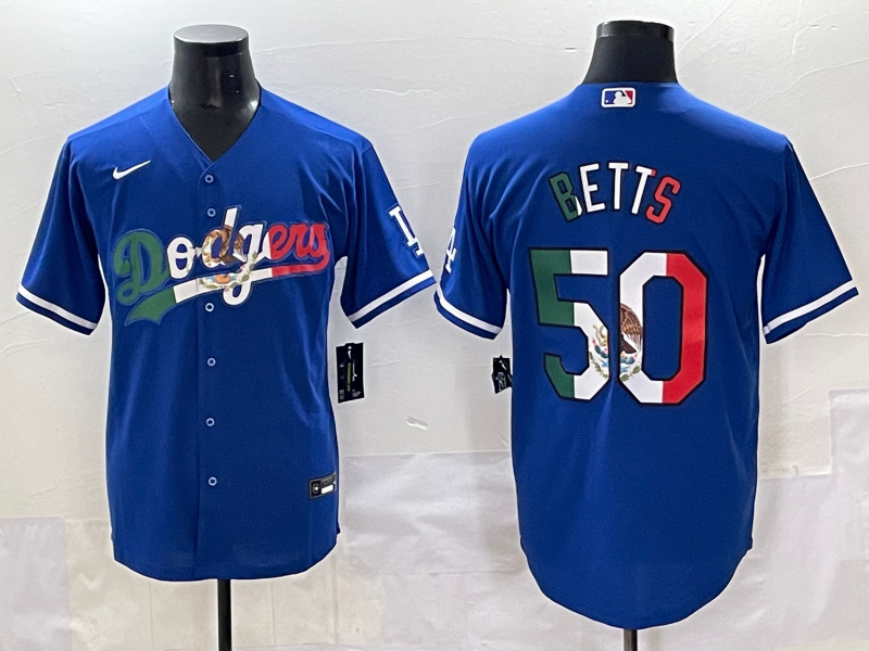 Men's Los Angeles Dodgers Mookie Betts Blue Game Player Jersey baseball jersey product view 1
