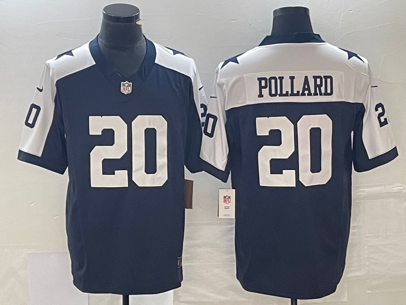 Men's Dallas Cowboys Tony Pollard #20 Navy Alternate Game Team Jersey1 football jersey product view 1