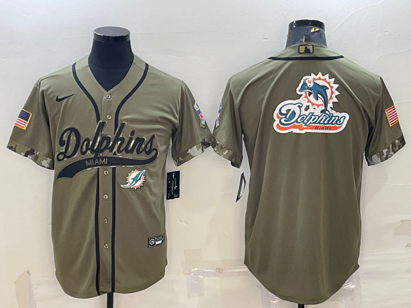 Men's Miami Dolphins Olive 2022 Salute To Service Limited Jersey football jersey product view 1