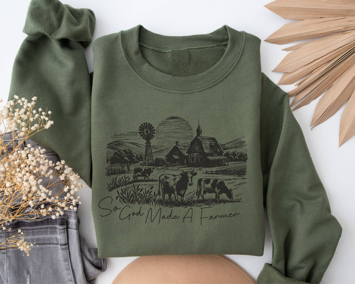 Western So God Made A Farmer Women's Graphic Sweatshirt Unisex T-shirt, Sweatshirt, Hoodie, Long Sleeve Tee - T-Shirt, Sweatshirt, Hoodie