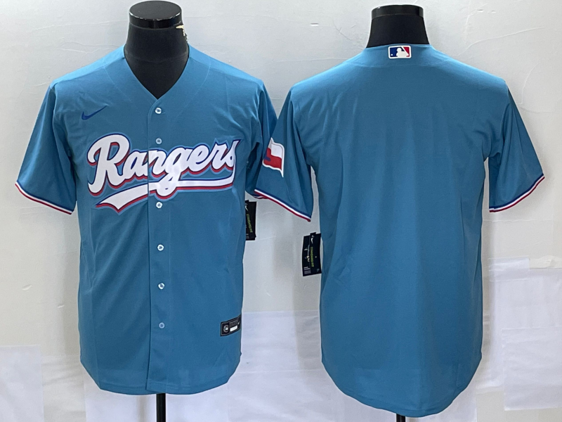 Men's Texas Rangers Blue Replica Blank Jersey1 baseball jersey product view 1
