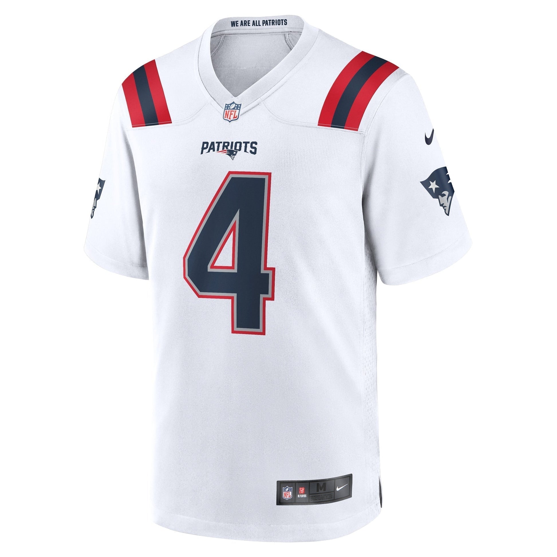 Bailey Zappe New England Patriots Game Jersey - White football jersey product view 2