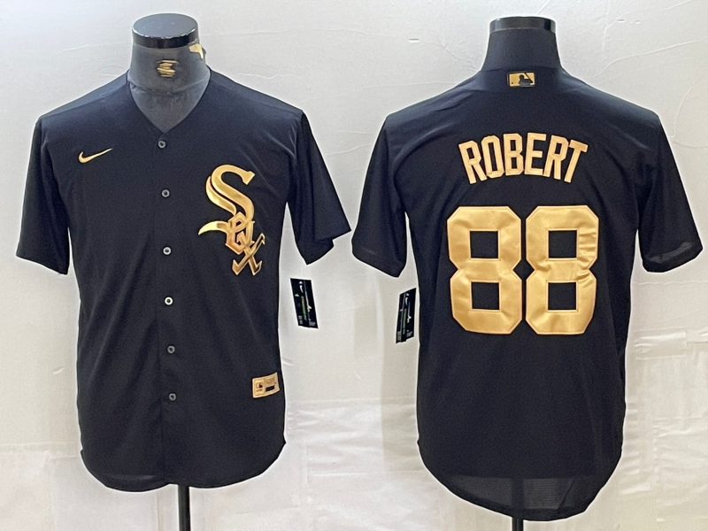 Men's Chicago White Sox Luis Robert Jr. #88 Black Replica Team Jersey baseball jersey product view 1
