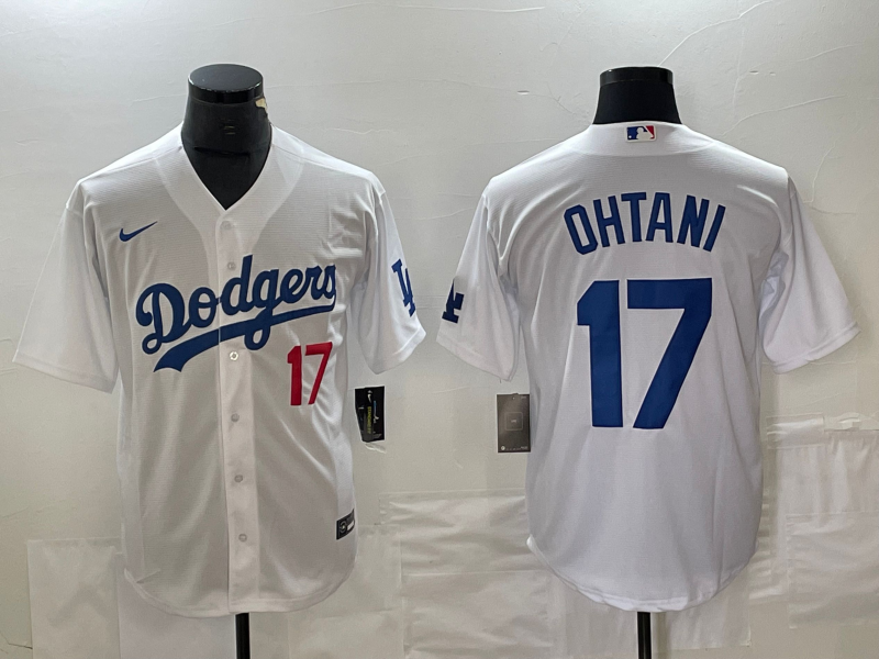 Men's Los Angeles Dodgers Shohei Ohtani #17 White Replica Player Jersey1 baseball jersey product view 1