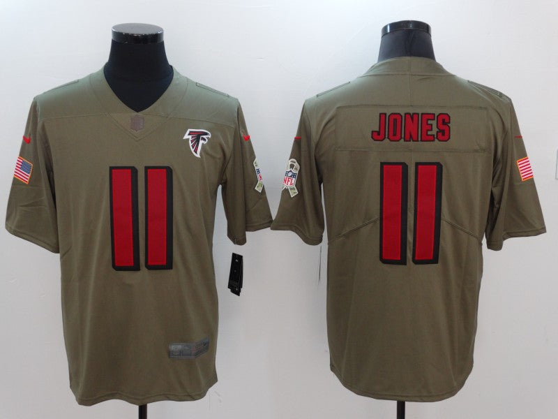 Men's Atlanta Falcons Julio Jones #11 Brown Player Game Jersey1 football jersey product view 1
